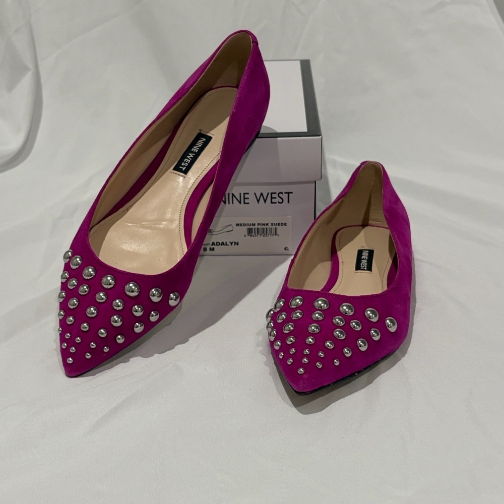 Nine West “Adalyn” Fuchsia Studded Flats - Picture 10 of 10